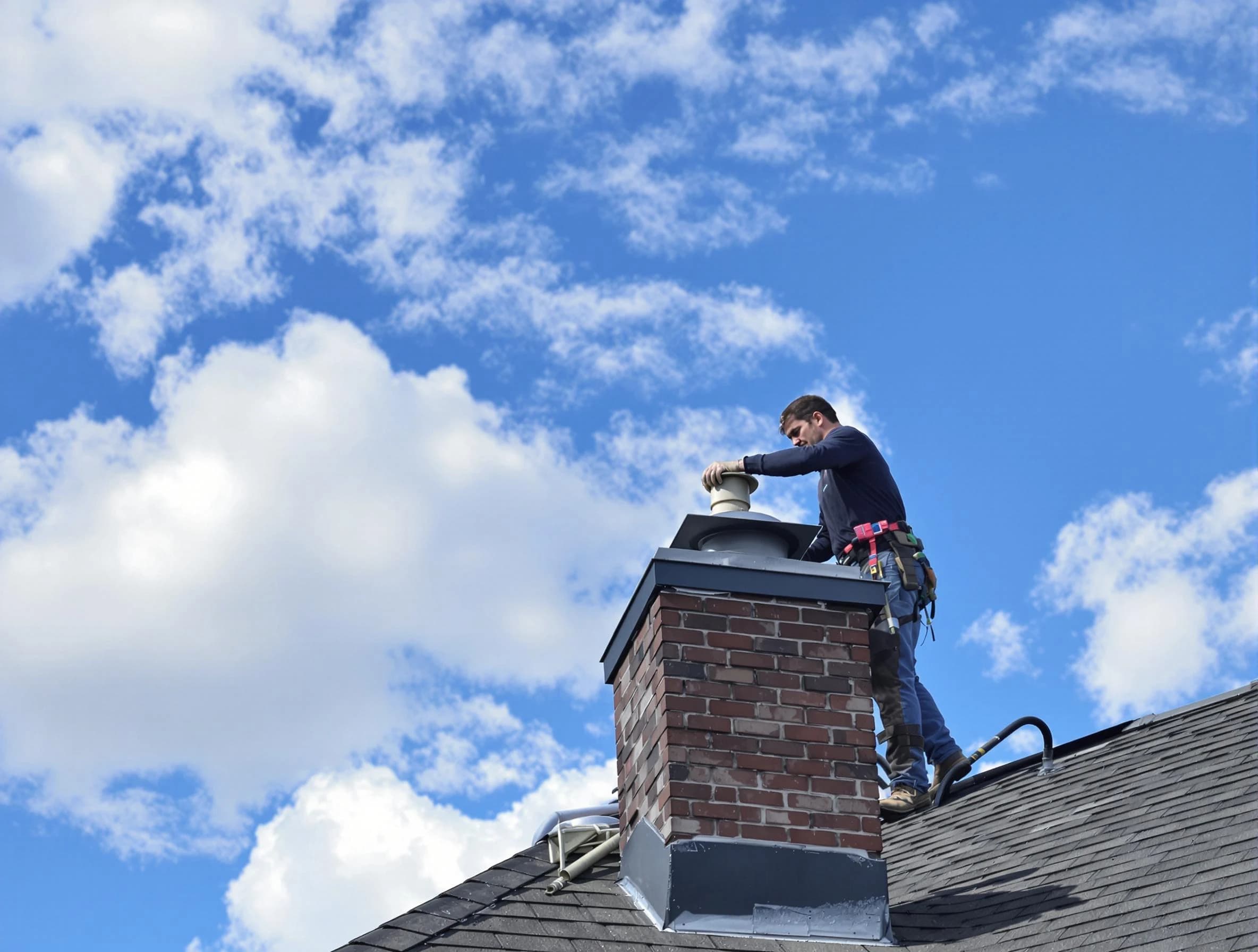 Superior Chimney Sweep installing a sturdy chimney cap in Superior, CO