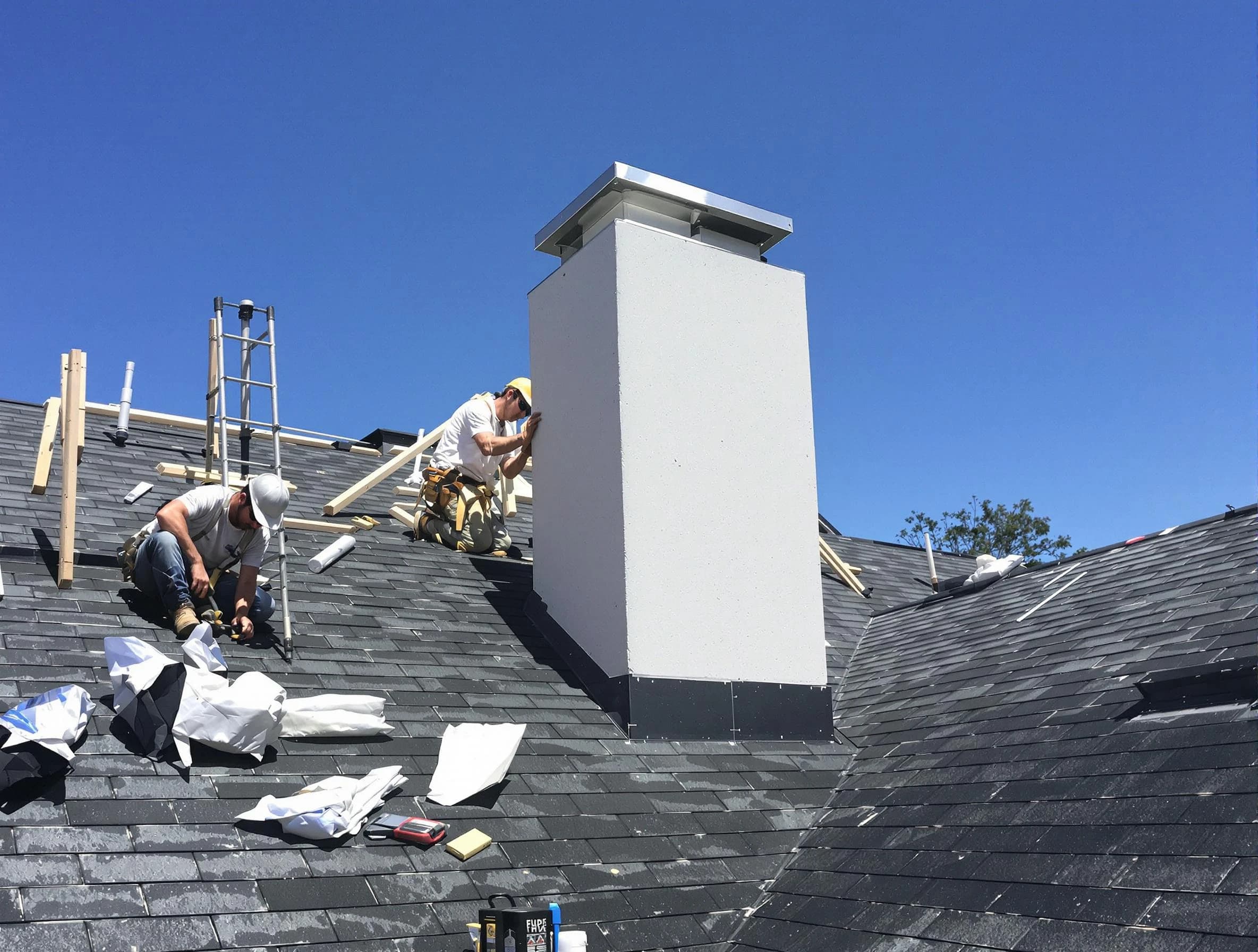 Superior Chimney Sweep crew installing a new chimney in Superior, CO