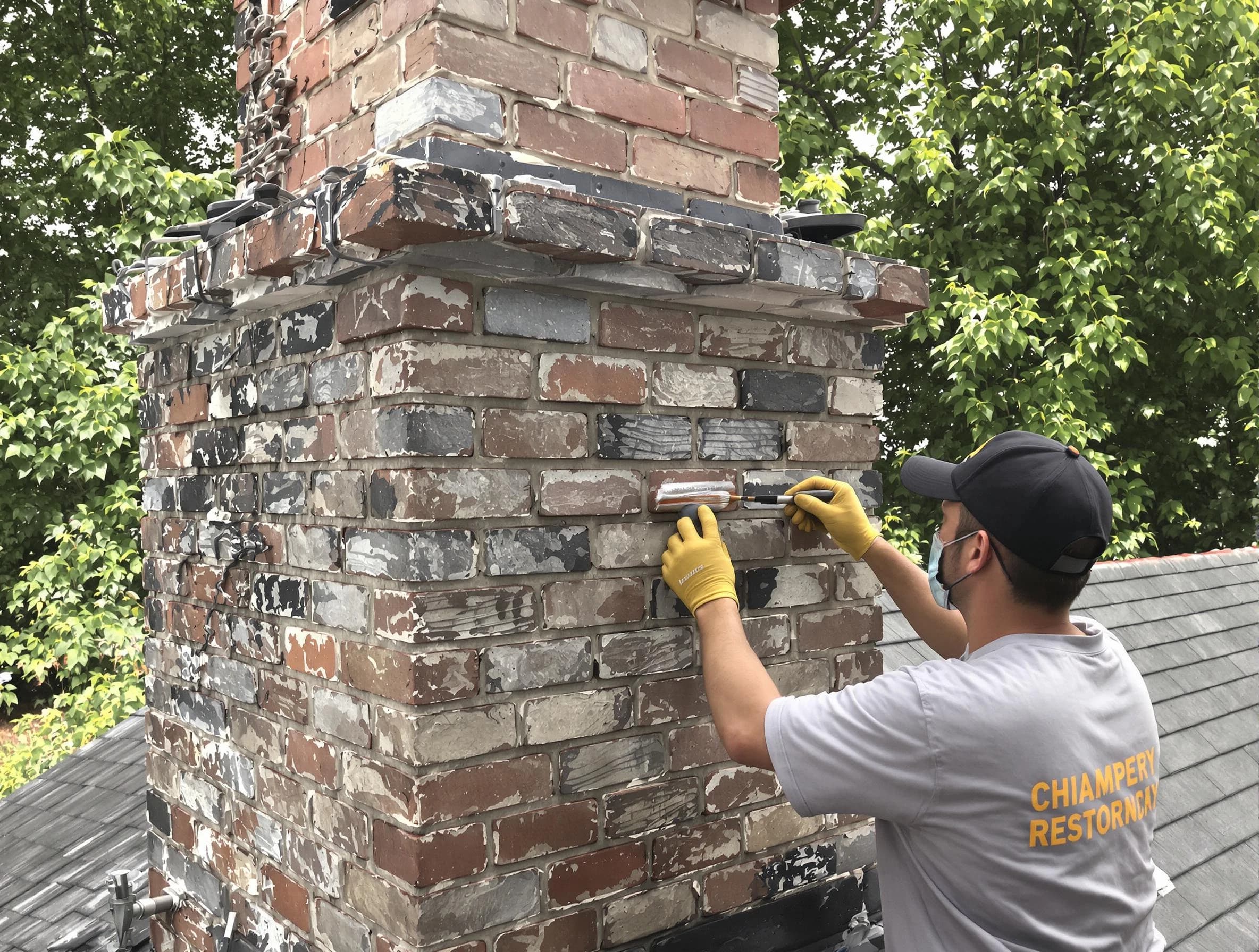 In-progress chimney restoration by Superior Chimney Sweep in Superior, CO