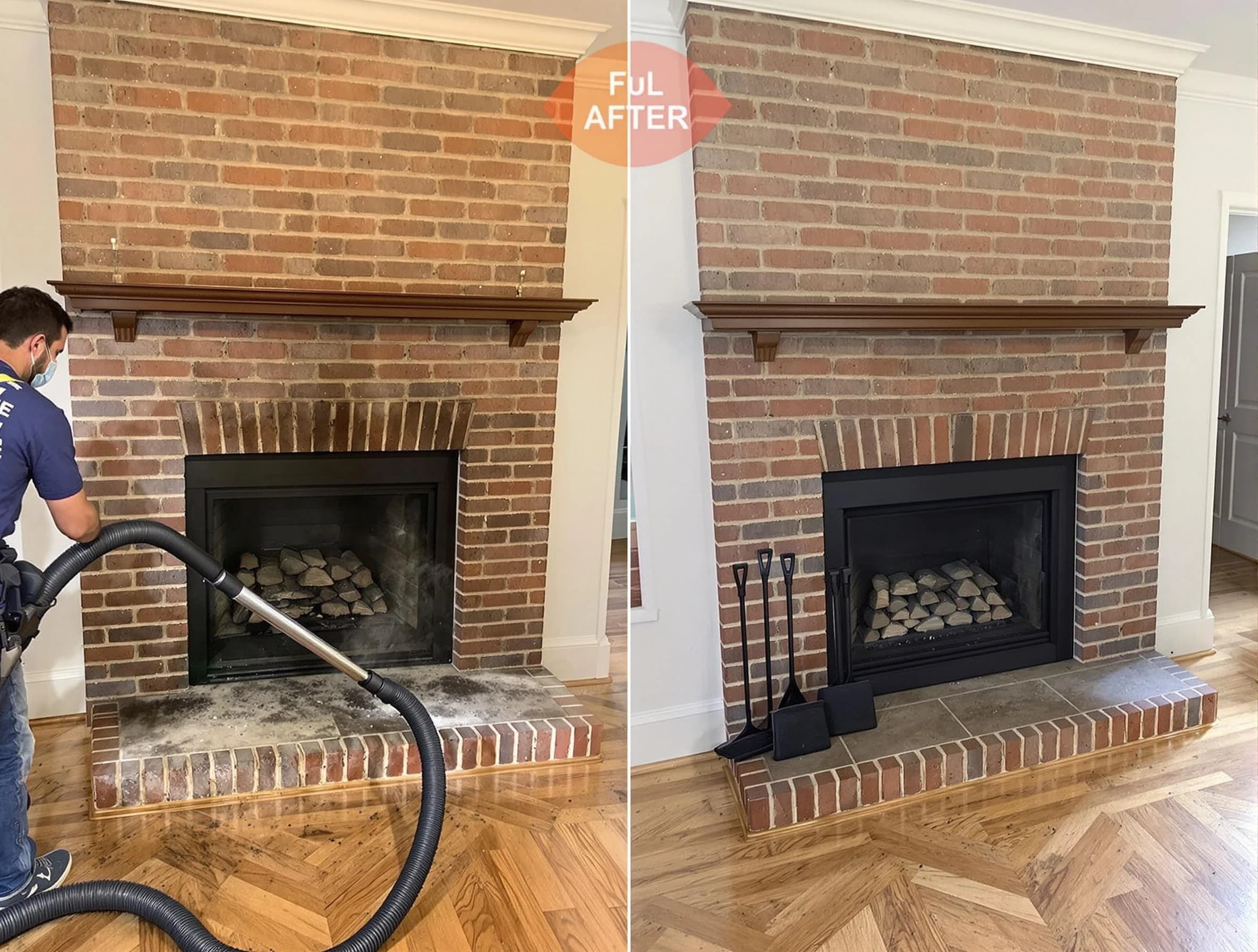 Superior Chimney Sweep carefully sanitizing a fireplace in Superior, CO