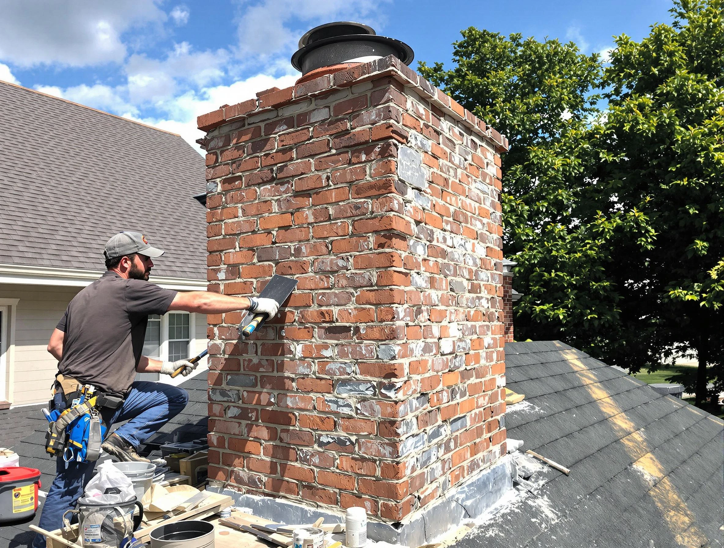 Completed chimney rebuild by Superior Chimney Sweep in Superior, CO