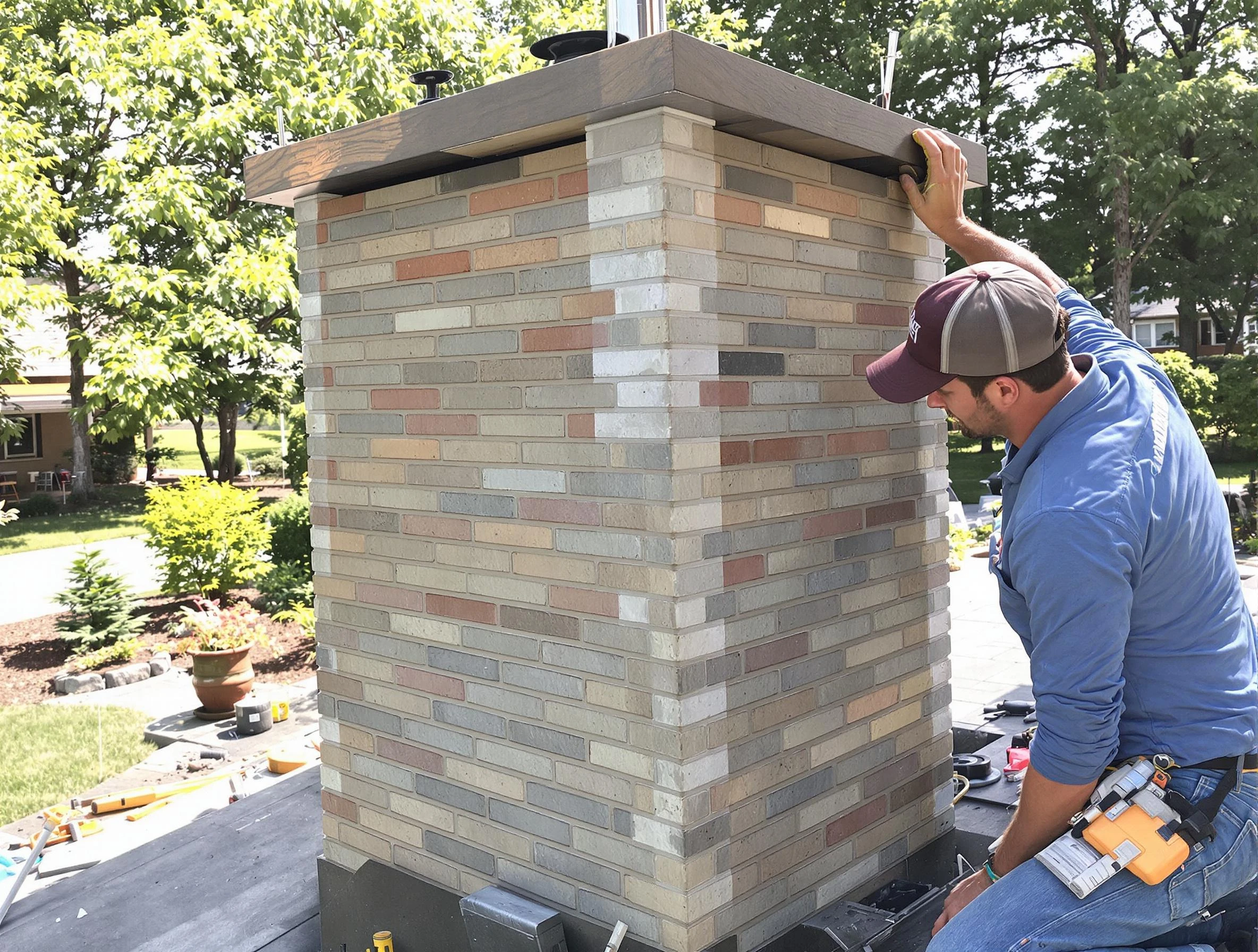 Superior Chimney Sweep completing a modern chimney remodel in Superior, CO