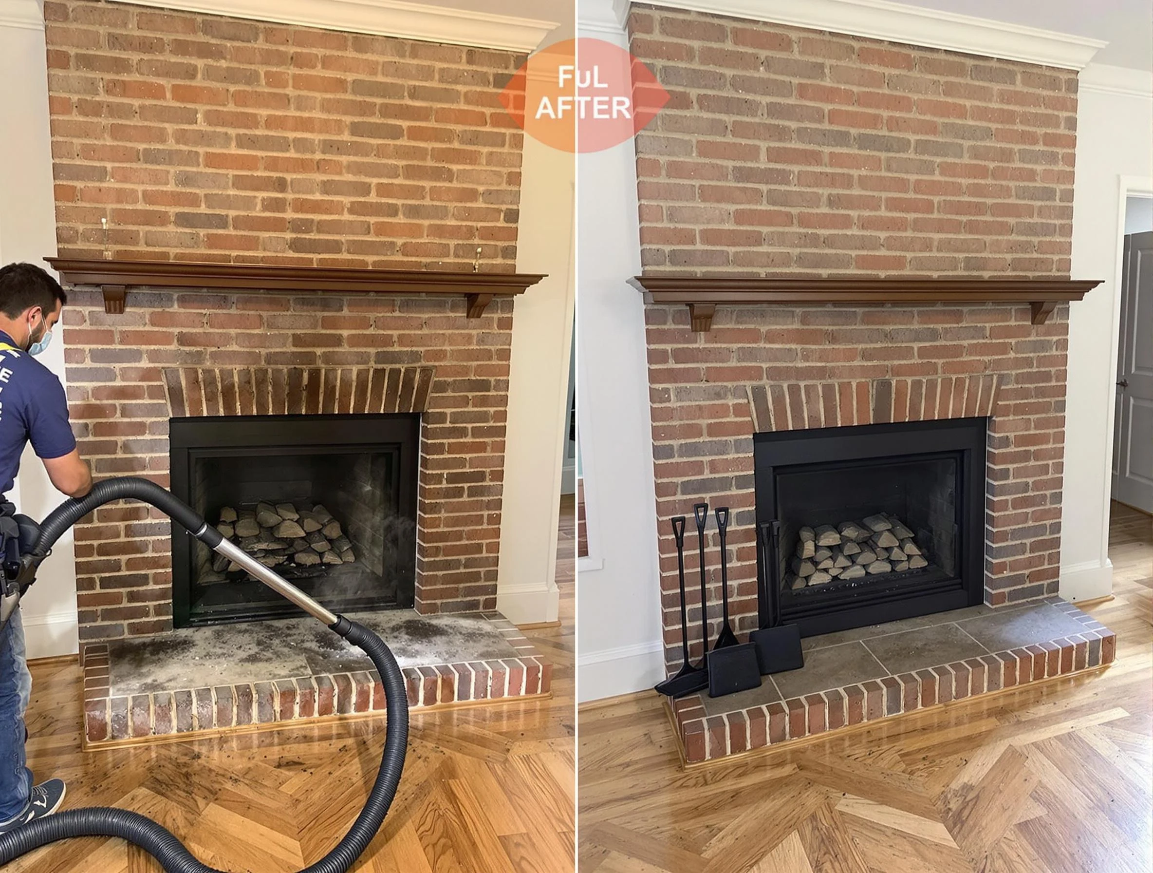 Superior Chimney Sweep carefully sanitizing a fireplace in Superior, CO